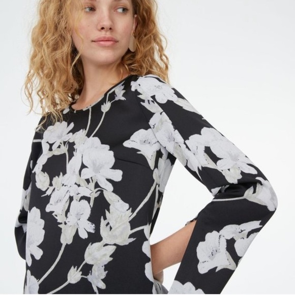 CLUB MONACO Milah Black White Floral Print Top Blouse - Picture 12 of 12